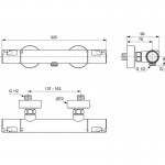 Ideal Standard Ceratherm T50 virštinkinis termostatinis dušo maišytuvas su dušo komplektu 600 mm